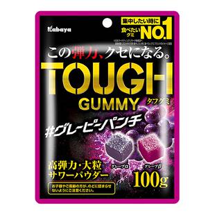 kabaya软糖日本零食卡巴也tough糖高弹力葡萄柠檬可乐味酸沙糖果