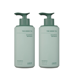 AMOS(控油)防脱滋养绿茶护理洗发水蓬松无硅油护发韩国500ml*2瓶