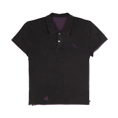 weave天花板灰紫色两件polo衫