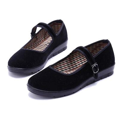 休闲鲁泰酒店工作鞋防滑软底中跟