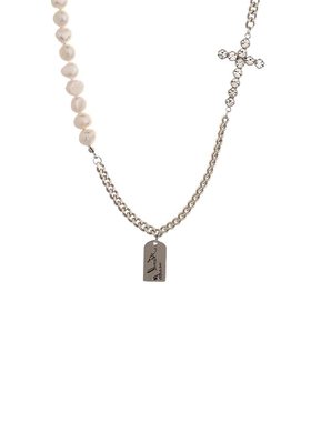 珍珠项链韩国天然甜酷颈链钛钢女