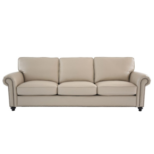 美式经典款 中古 进口青皮 头层牛皮 高端复古全真皮三人沙发806B