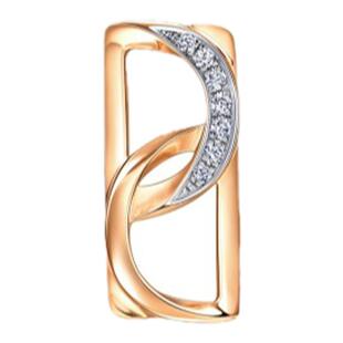 周生生PROMESSA18K红白分色黄金钻石单只耳钉93348E