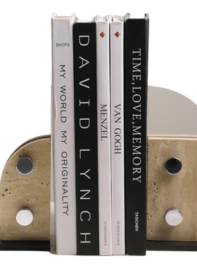 现代简约高感大理石书档摆件客厅样板间书房书柜办公室三明治书靠