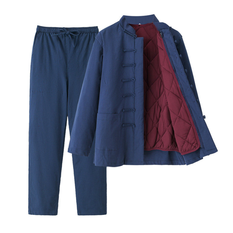 冬季棉花棉袄女唐装加厚棉服套装