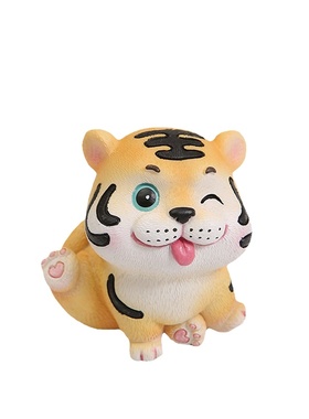 可爱卡通小老虎汽车桌面装饰摆件