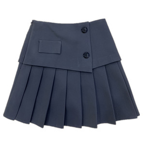 灰色百褶裙半身裙黑色大码a字短裙学院风设计感遮肚子裙裤西装裙