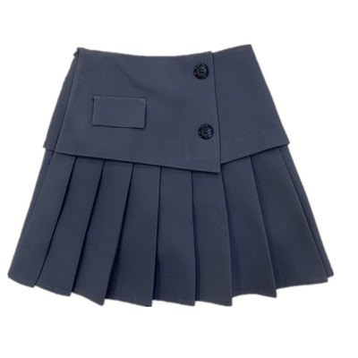 灰色百褶裙半身裙遮肚子a字短裙