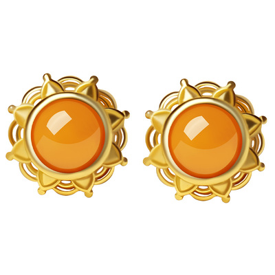 宫里上新天然正品蜜蜡纯银耳钉