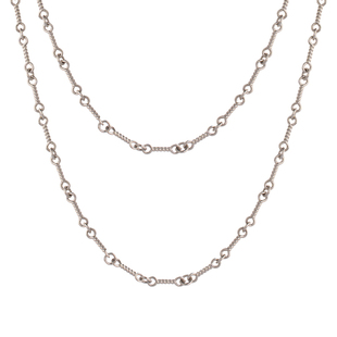 哥特之心配链18K白金电镀925纯银竹节链 素链 麻花链 单链子项链