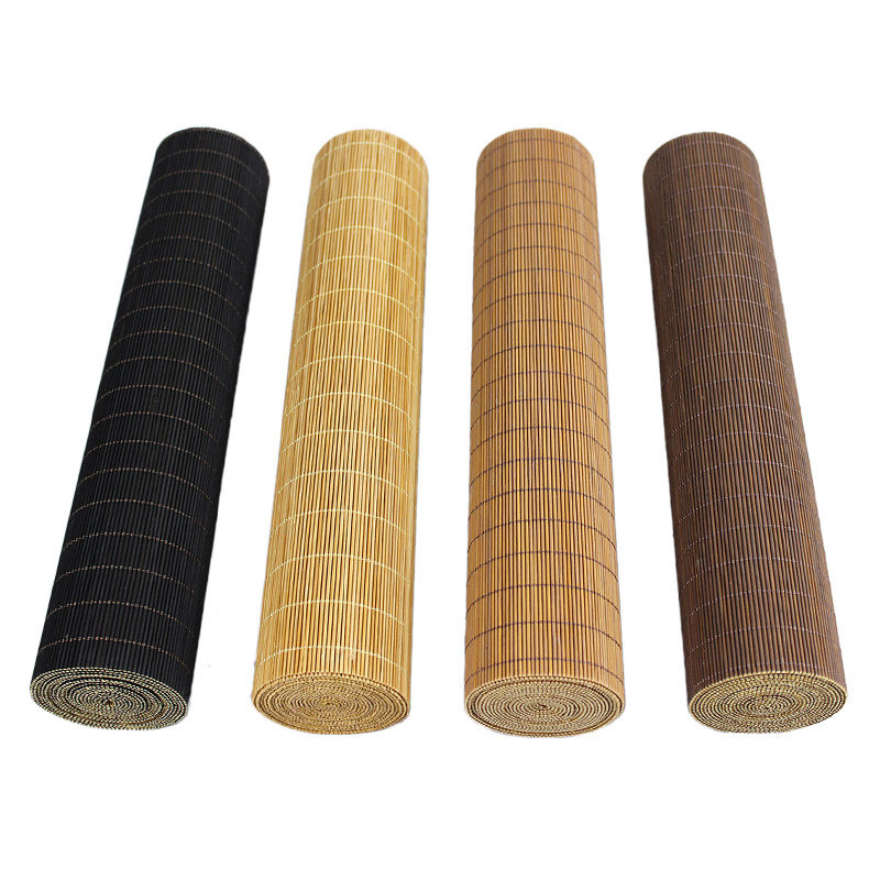 原木色茶席深色茶垫禅意茶席竹茶帘竹席茶席茶盘垫竹垫餐垫桌旗