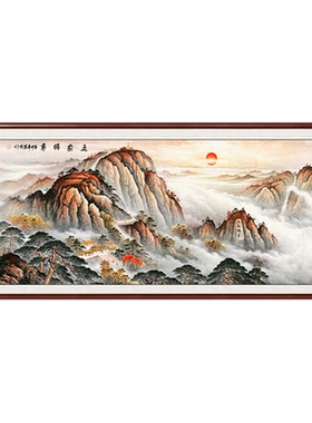 泰山日出客厅背景墙装饰画