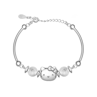 正版HelloKitty儿童女孩女童纯银手链10岁12手镯十新年生日礼物
