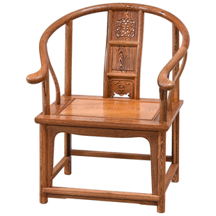 鸡翅木圈椅红木太师椅中式实木茶椅仿古围椅皇宫椅茶桌椅子主人椅