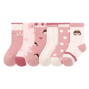 贝贝怡儿童袜子秋冬季纯棉小孩男女童中长筒宝宝冬款学生运动棉袜