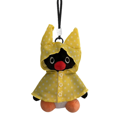 正版pingu企鹅雨衣包挂件毛绒公仔玩偶钥匙扣时尚书包小挂饰礼物