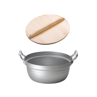 日本进口汤锅北陆带盖铝锅双耳蒸锅日式蒸锅炖锅煮面锅可配蒸笼屉