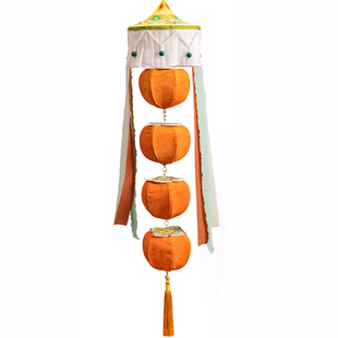 王的手创 春节柿子小灯笼挂饰2026新款竹编花灯手工diy材料中式