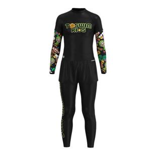 TOSWIM分体亲子家庭游泳装显瘦保守泳衣男大童泳装玩水海边度假