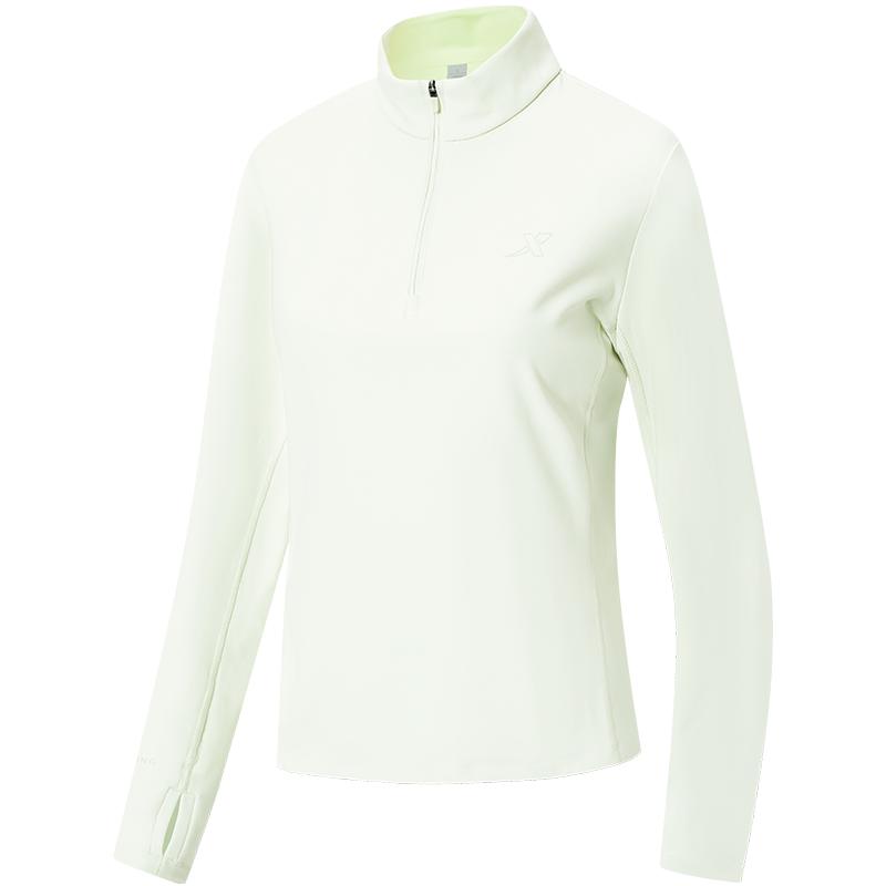 特步卫衣女士秋季新款运动服休闲内搭长袖圆领套头衫975428030085
