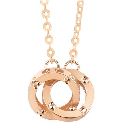 周生生18k金薄荷系列双环项链