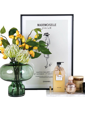 北欧风装饰画小托盘乳液蜡烛摆件