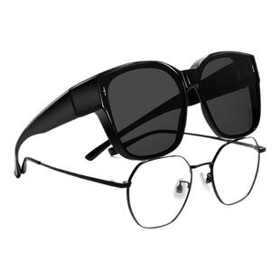 明月京野偏光墨镜可套近视镜女开车户外男士近视太阳镜套镜18259