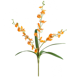 中式手感叶跳舞兰仿真花束假花摆设客厅餐桌盆栽插花摆件花艺装饰