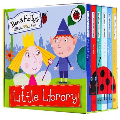 预售班班和莉莉的小王国小小图书馆6册纸板手掌书Ben and Holly's Little Kingdom Little Library英文原版 同名动画 封底可玩拼图