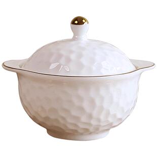 陶瓷隔水炖盅带盖骨瓷燕窝盅双耳炖罐小汤盅一人份甜品碗蒸蛋家用