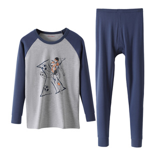 俞兆林青少年秋衣秋裤男大童纯棉套装初中生学生全棉男孩保暖内衣