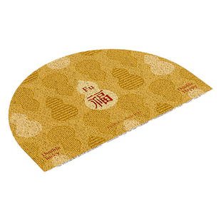 福禄相迎马年新年半圆丝圈地垫进门口大门玄关入户内外防滑除尘垫