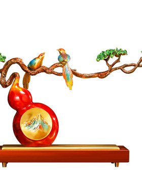 招财办公室葫芦摆件全铜新中式