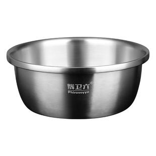 食品级304不锈钢盆带盖加厚家用厨房和面盆洗菜沥水篮漏盆子汤盆