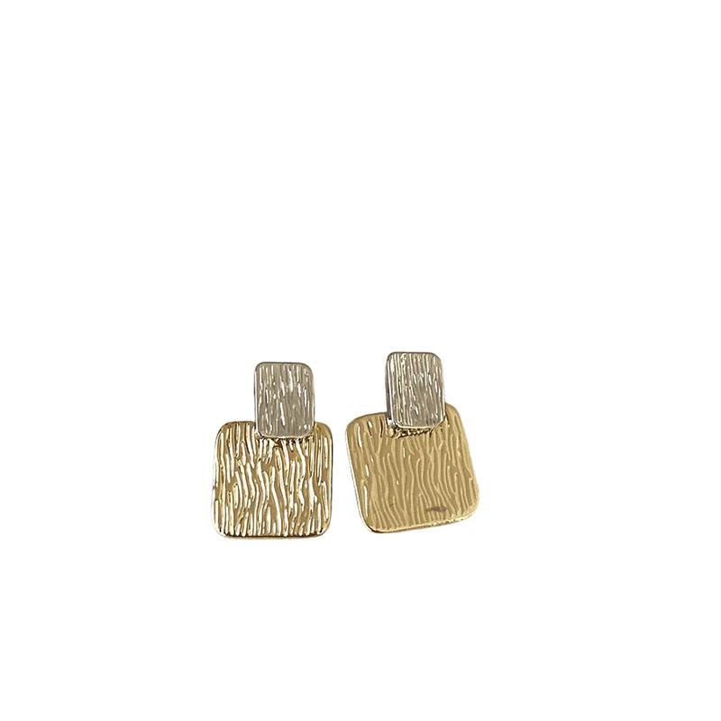 冷淡摩登极简风方形耳钉