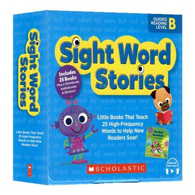 学乐高频词级别B 英文原版 Sight Word Stories Level B 25则高频词故事合集 附贴纸及家长手册儿童启蒙益智盒装绘本扫码听音频