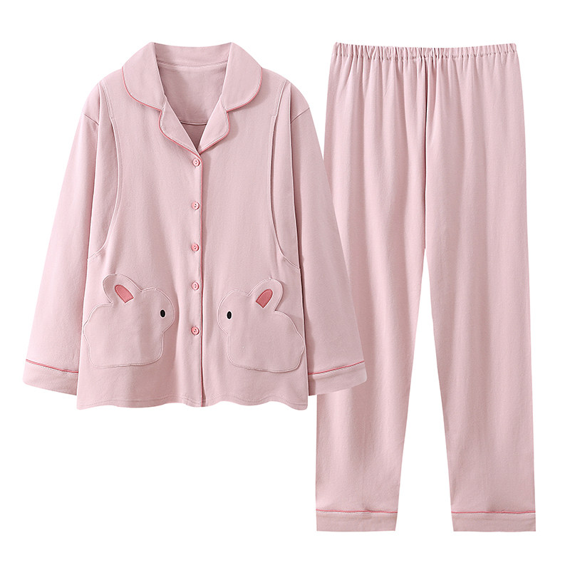 夏季月子服纯棉4月份产妇哺乳期睡衣产后喂奶专用夏天孕妇家居服6