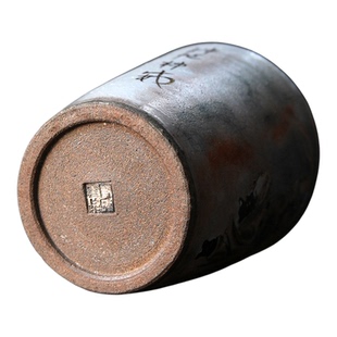 坐见山月柴烧茶杯高端家用可乐杯刘冰朔手绘钟馗抹茶杯送礼个人杯