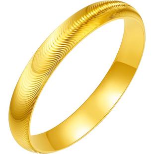 周六福黄金足金戒指实心猫眼对戒女计价泥鳅背素圈指环新年礼物