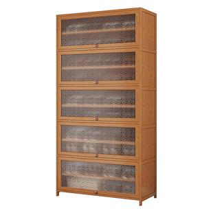 家用门口鞋柜大容量鞋架子楠竹收纳神器防尘室内入户走廊阳台楼道