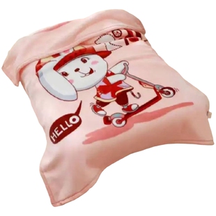 精品礼袋秋冬新生婴儿宝宝儿童双层双面加厚拉舍尔绒毛毯盖毯睡毯