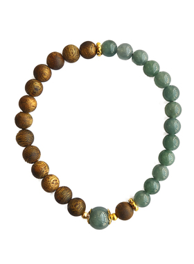 蓝水翡翠真沉香手串女款