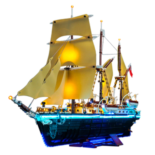 BrickBling适用乐高灯饰10335坚忍号探险船ICONS积木灯光展示盒子