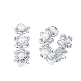 洞天TONETALE珠珠耳圈花朵甜酷设计高级花珍珠耳饰女独特精致耳环