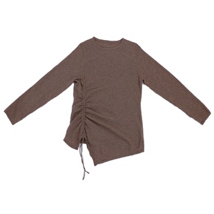 依麦融绒 女士纯羊绒圆领抽绳套衫女装