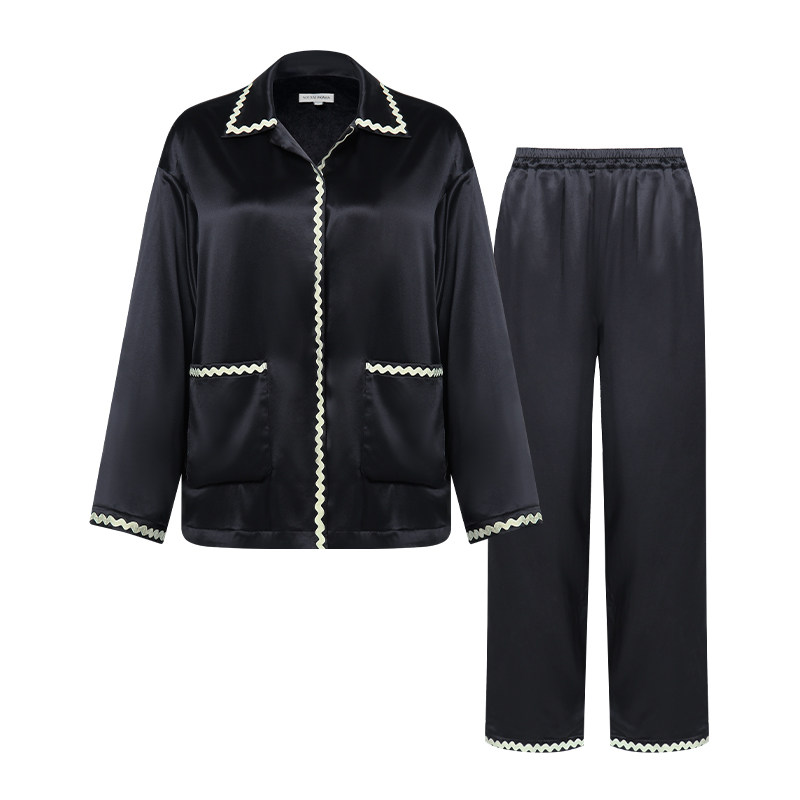 吴磊同款Not Just Pajama真丝睡衣长袖套装漂浮系列桑蚕丝家居服