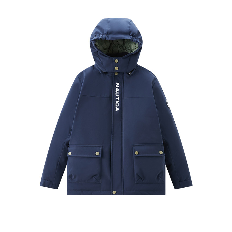 NAUTICA童装 男童女童羽绒服户外冬季儿童工装中长款外套防泼水