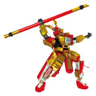 方橙积木西游机甲哪吒二郎神金蝉子斗战神佛组装模型男孩拼装玩具