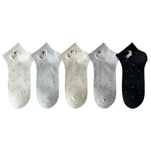 短袜女款夏季纯棉透气可爱2026新款浅口女袜薄款短筒袜子女士船袜