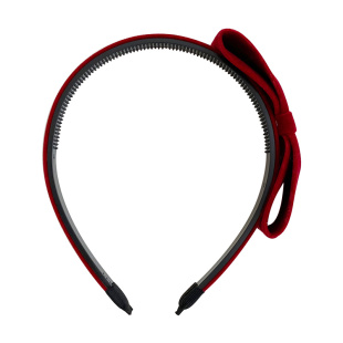 丝绒蝴蝶结发箍儿童红色头饰发卡女童公主可爱新年头箍过年发饰